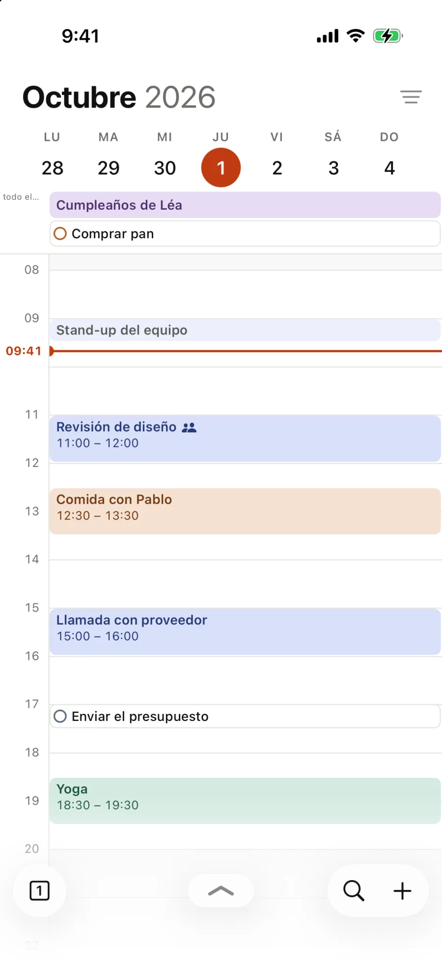 Jueves 1 de octubre, hora a hora.