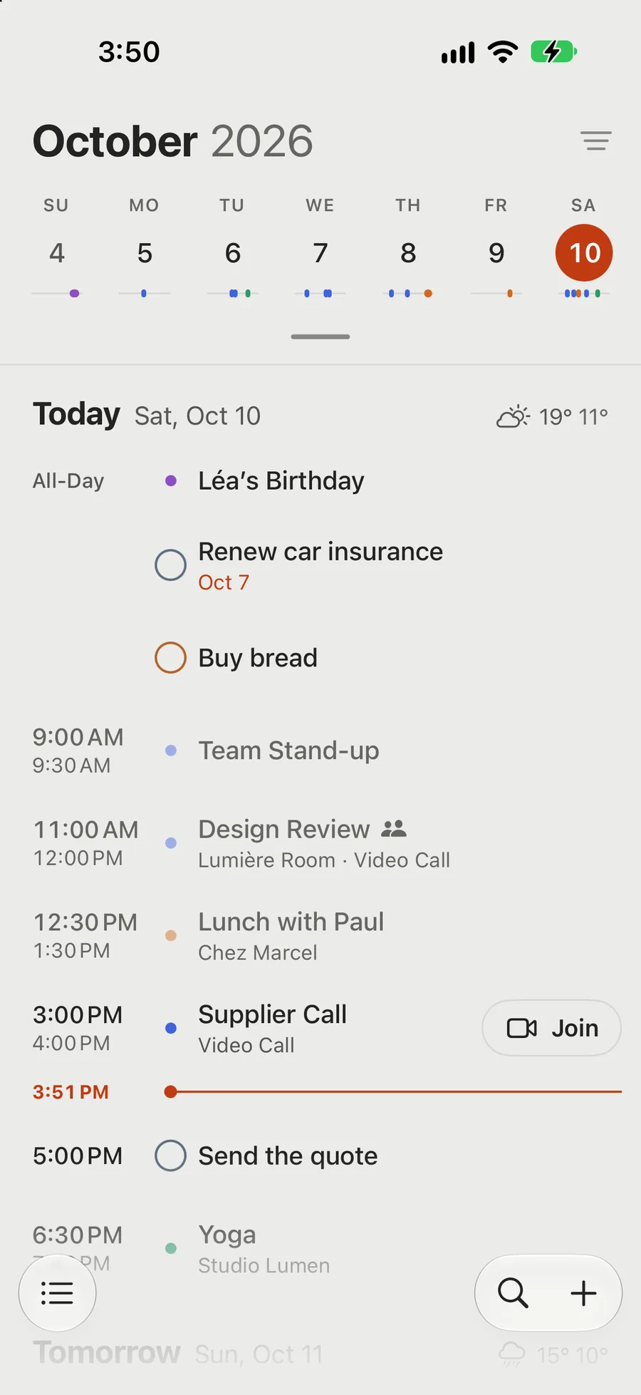 The agenda on Paper.