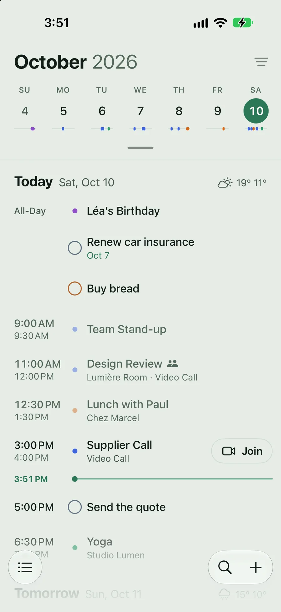 The agenda on Sage.