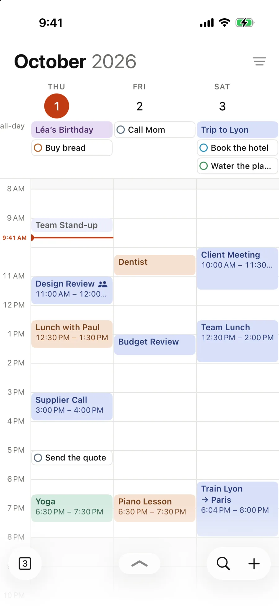Thursday to Saturday, side by side.